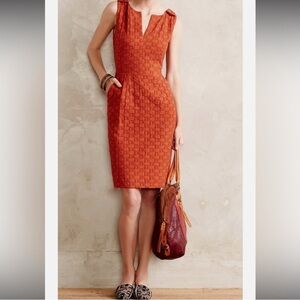 Tabitha Textured Orange Midi Dress